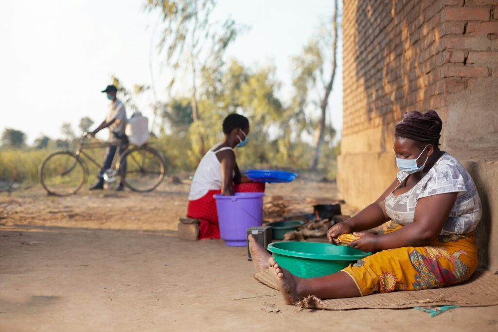 Woman wearing a face mask during the COVID-19 pandemic